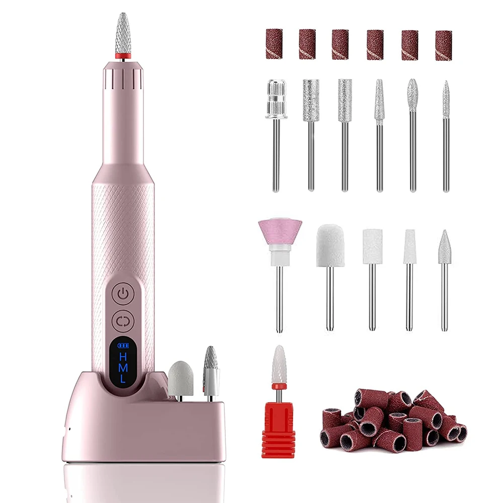 Cordless Electric Nail Drill Machine Rechargeable Nail File Milling Cutter For Manicure Pedicure Gel Remover Sander Nails Tools