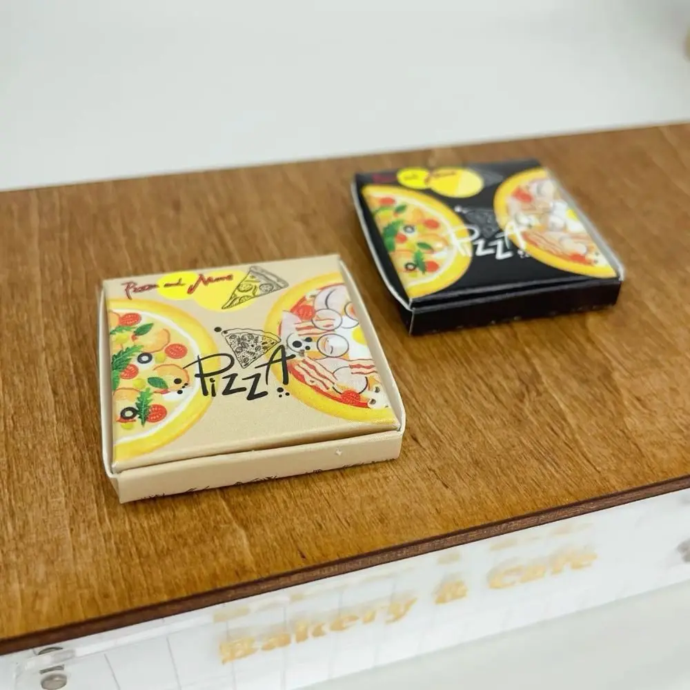 Mini modèle de pizza artificielle réaliste avec boîte d'emballage, jouet de cuisine de simulation, maison de courses mignonne, 1:12, 5 pièces