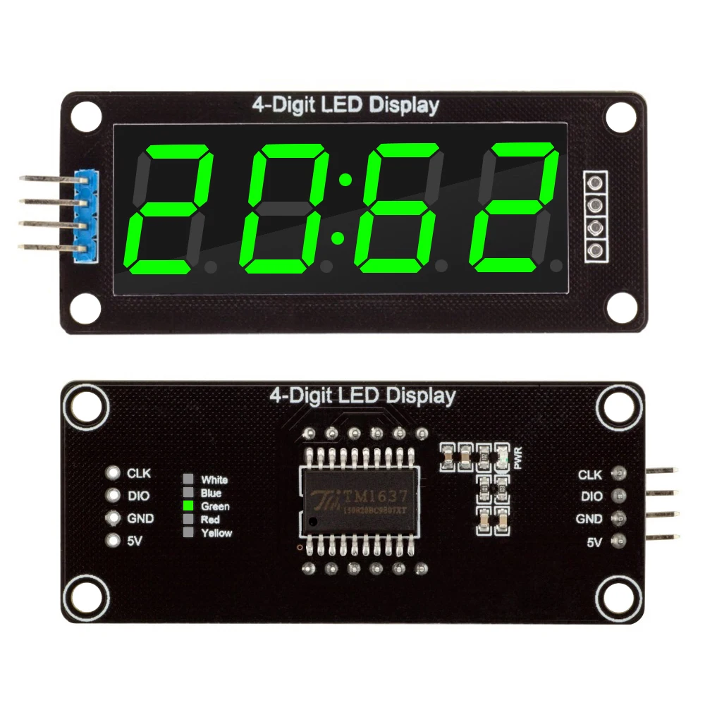 5pcs /lot TM1637 LED Display Module for Arduino 4 Digit 7 Segment 0.56 inch Time Clock Indicator Tube Module Green 5V