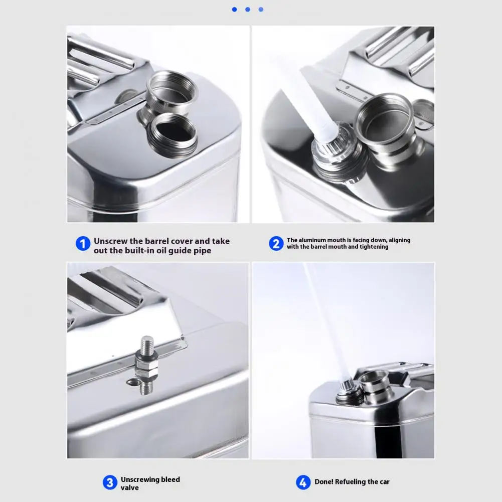 5L/10L Metal Fuel Container Stainless Steel Gas Can Jar With Handle Leak-Proof Fuel Tank For Trucks Cars Motorcycle Equipment