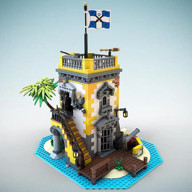 1440 pçs moc ilha aventura série sabre ilha anno domini 2021 cena tropical diy modelo blocos de construção brinquedos aniversário presente