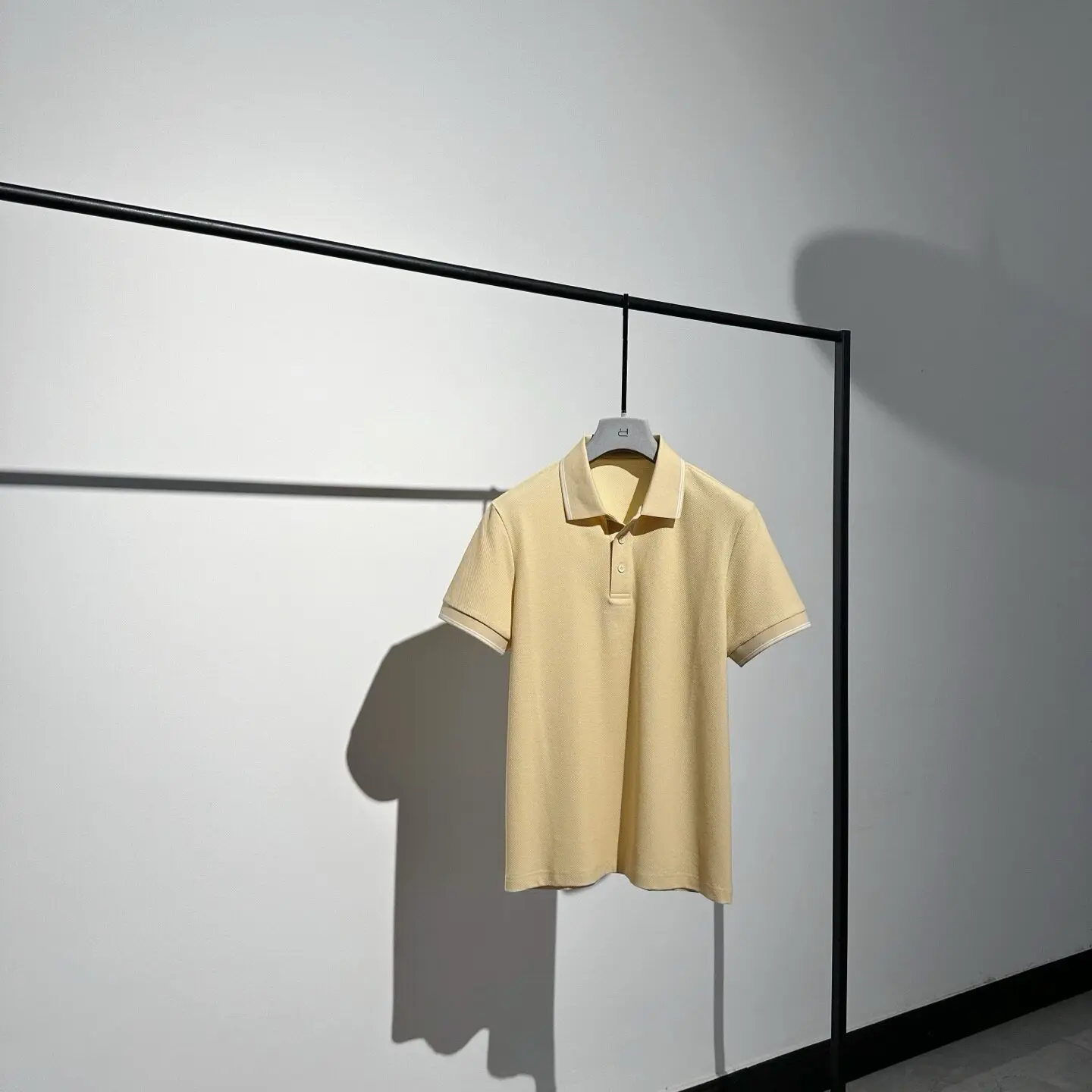 Italian retro soft apricot polo shirt