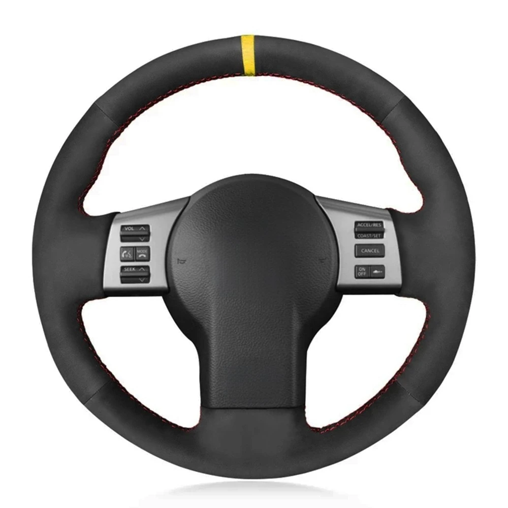 Car Steering Wheel Cover Anti-Slip Black Genuine Leather Suede For Infiniti FX FX35 FX45 2003-2008 Nissan 350Z 2003 - 2009