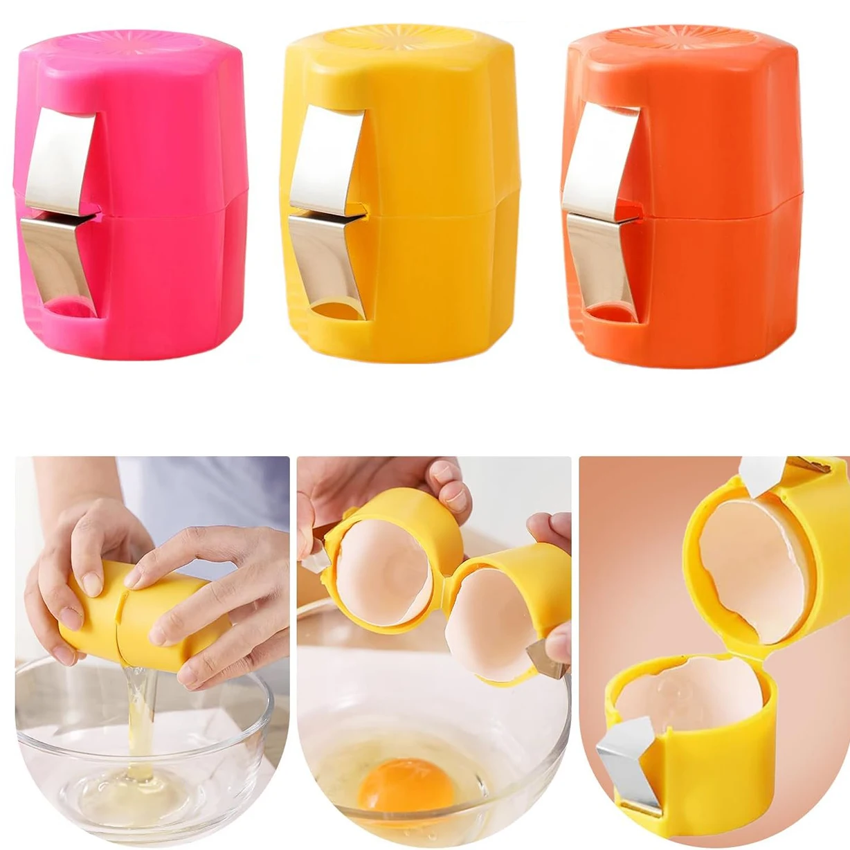 3PCS Egg Shell Cracker Breaker Opener Remover Separator for Hard Boiled Raw Eggs,Kitchen Hard Boiled Egg Peeler Egg Shell Opener