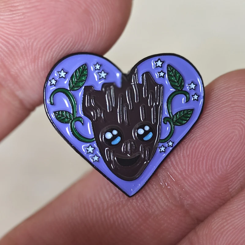 

Cartoon Tree Man Brooch Groot Love Metal Badge Schoolbag decorated enamel pin Clothes bag Decorative holiday gift