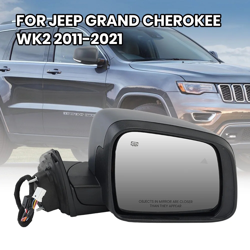 13 Wires Side Rearview Mirror Assembly For Jeep Grand Cherokee WK 2011-2021 With Dual Insert Primer Door Mirror Car Accessories