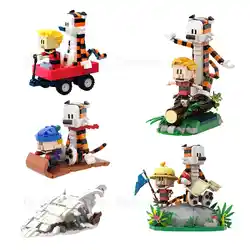 Moc-bloques de construcción calvinados y Hobbes para niños, figura de cómic clásica, modelo de ladrillos DIY, juguetes educativos, regalos de colección