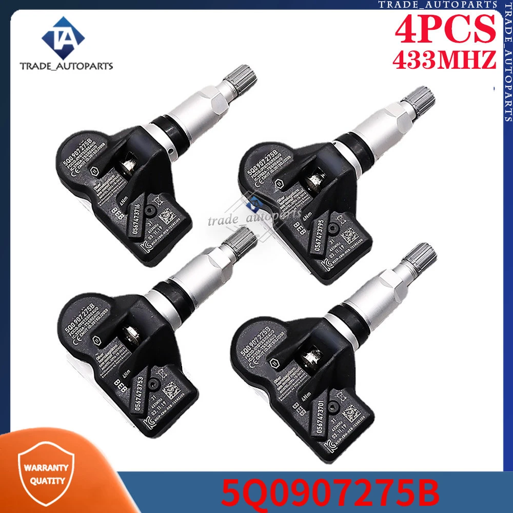 

5Q0907275B 433MHZ TPMS For Audi Q7 RS3 SKODA Kodiaq PORSCHE Macan VW Jetta Tire Pressure Monitor Sensor 4Pcs 3AA998275 5Q0907275