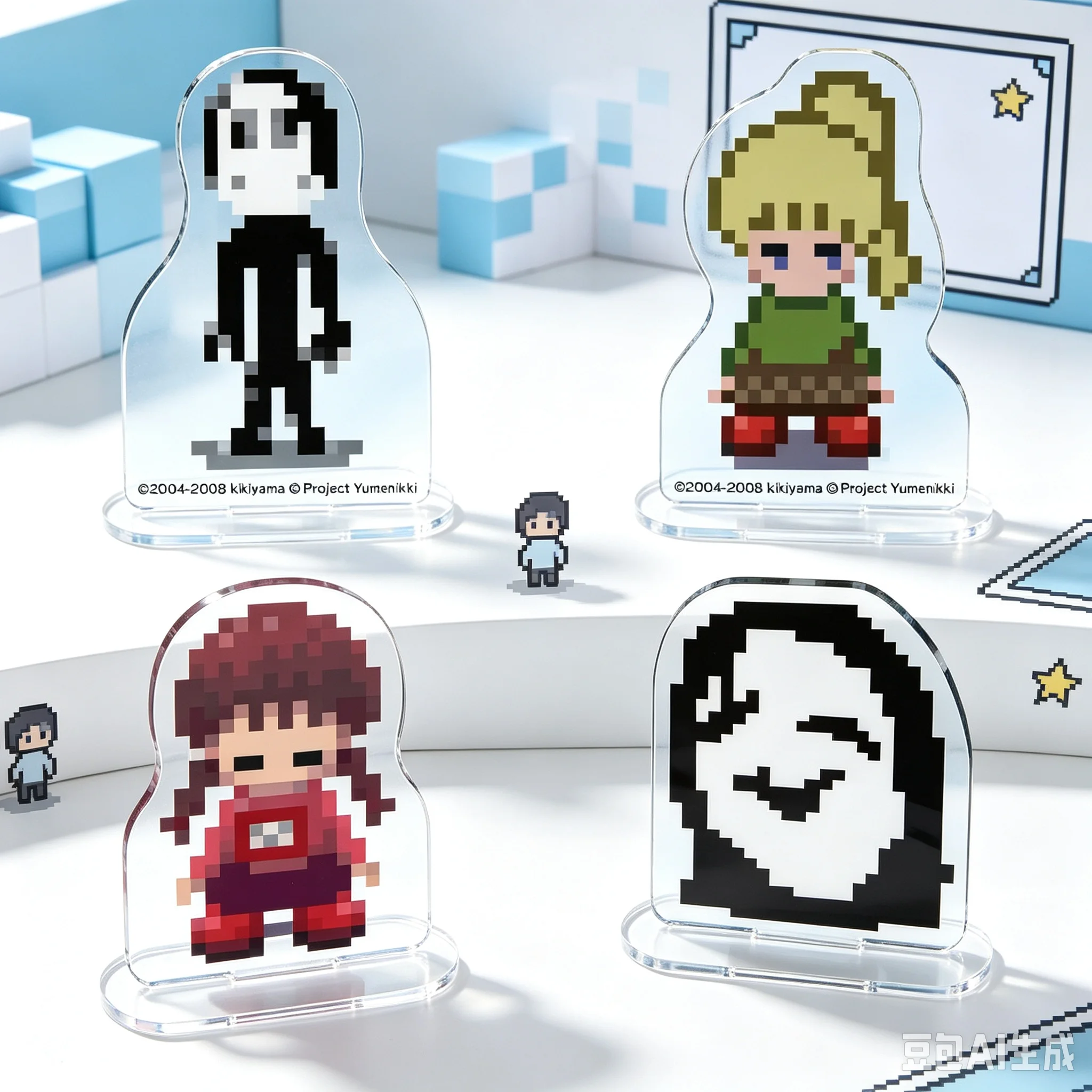 Anime Yume Nikki  Acrylic Stand Model Bookshelf Decoration Lovely Products High Definition Images Bookshelf Decoration Keychain