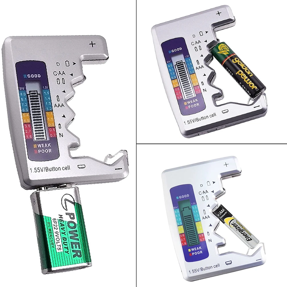 Digital Battery Tester LCD Display C D N AA AAA 9V 1.5V Button Cell Battery Capacity Check Detector Checkered Load Analyzer