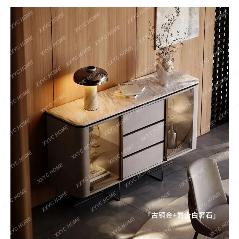 XX Modern Luxury Stone New Dining Side Cabinet, Villa Mansion Restaurant Locker, Light Luxury Household Wine Cabinet