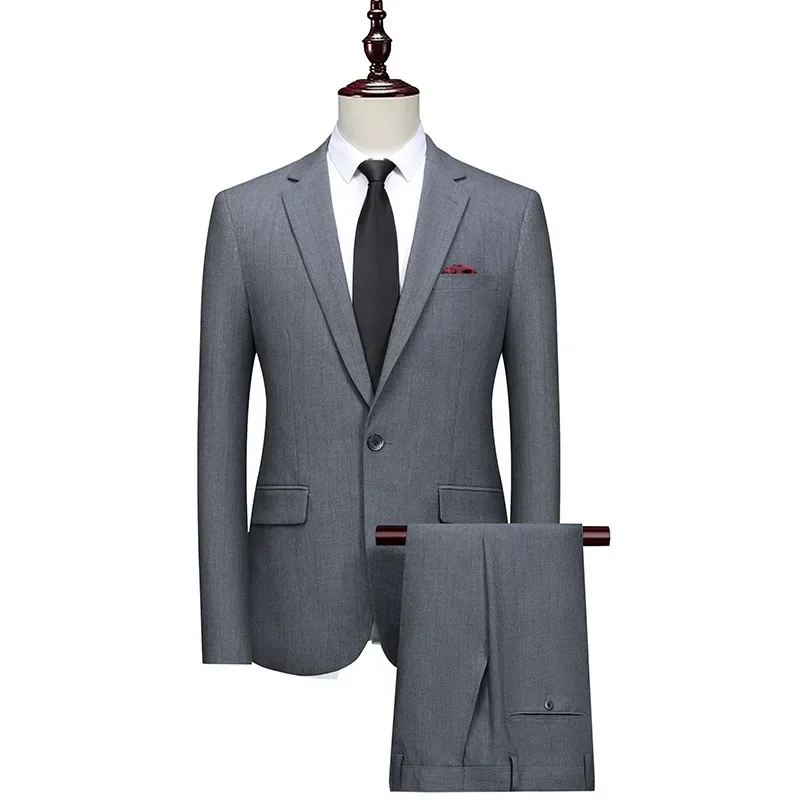 (82) Customized Wedding New Business Slim Suit Groom Men’s Wedding Formal Suit