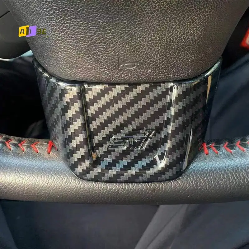 

A03E-For Subaru WRX/Sti 2014-2021 Car Steering Wheel Button Decoration Cover Trim Accessories, ABS Carbon Fiber