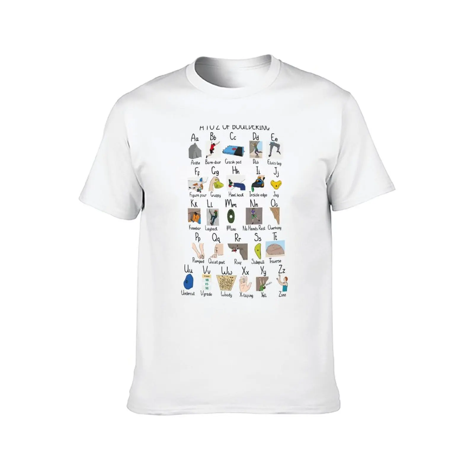 A to Z of Bouldering T-Shirt Aesthetic clothing graphic tee shirt luxury designer mens t shirts top quality