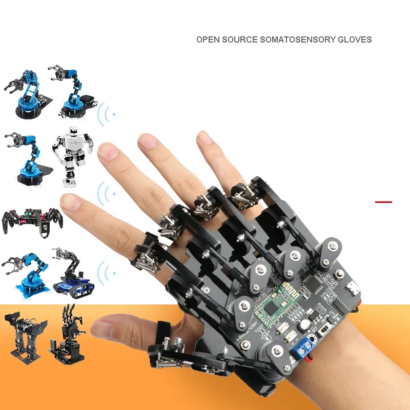 Open source Somatosensory Gloves, Wearable Mechanical Gloves, Exoskeleton Somatosensory Control, Robot Control