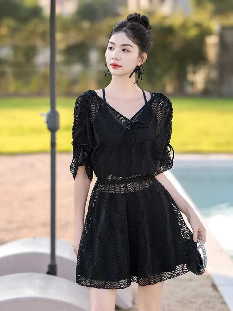 

Women's 2025 New Sensation High-End Tee-Piece Bikini Thermal Spring Swimsuit Belly Cover plus Size Conservative Design