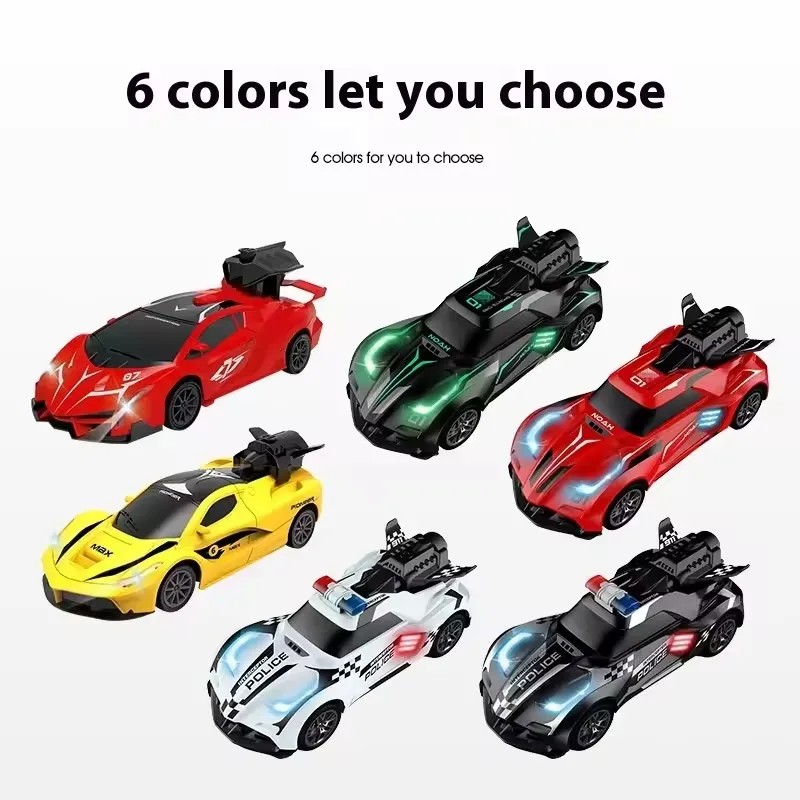 1:18 Spray Remote Control Car RC Racing Car with LED Light Smoke Spray Electric Stunt Racing Cars Simulation Sports Car Toys