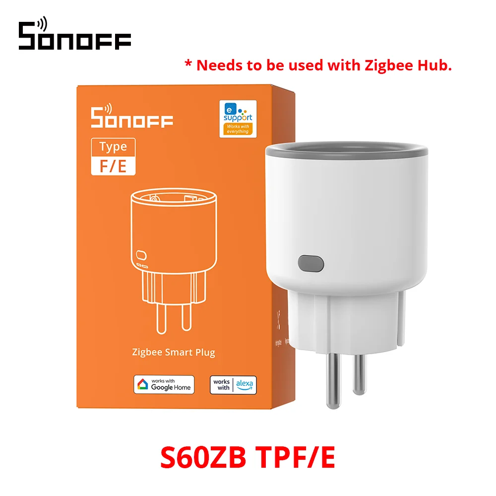 1-4 PCS SONOFF S60ZB EU iPlug Zigbee Smart Plug Energie Monitoring Draadloze Socket Timer Smart Switch Werken met Google Home Alexa