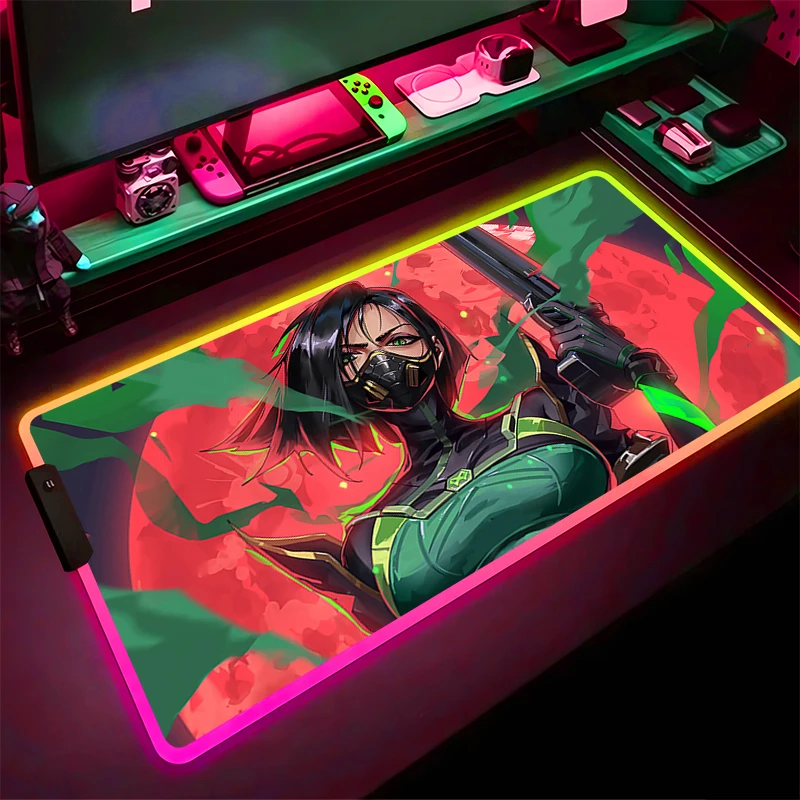 RGB Large PC Valorant Mouse Pad LED Light Game accessories Pad table mat computer game Mousepsds PC carpet Mousepads XL XXL XXXL