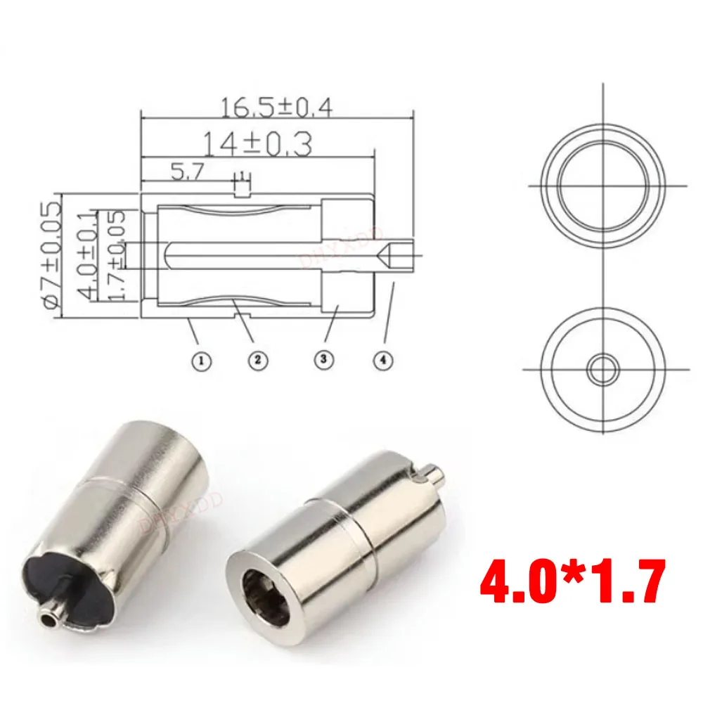 5pcs Copper Female DC Power plug 5.5*2.1mm 3.5*1.3mm 5.5*2.5mm 4.0*1.7mm 6.5x3.0mm 2.5*0.7mm Female Connector For Welding