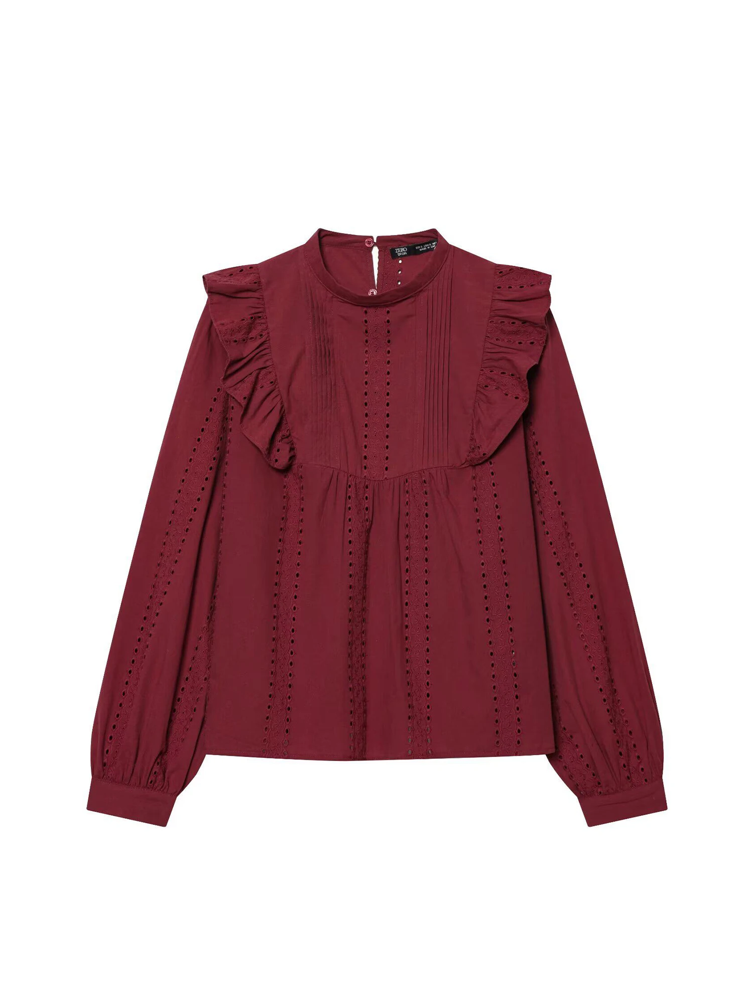 

Женские красные блузки и рубашки: Элегантная винтажная рубашка Y2K в стиле 2000-х годов с длинным рукавом, круглым вырезом и вырезами, цвет бургунди, для женщин, весна 2026