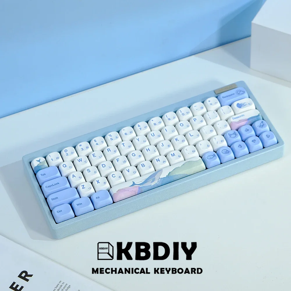 KOA Keycaps Ocean Whale PBT Keycap Similar MOA 7u MAC ISO Japanese Korean Russian 135 Keys/Set For Mechanical Keyboard KIT