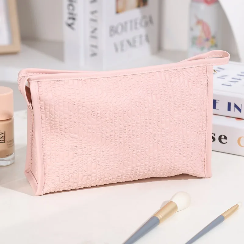 New Candy Color Briefcase Style Cosmetic Bag Portable Travel Wash Makeup Storage Organizer Bag for Daily Use