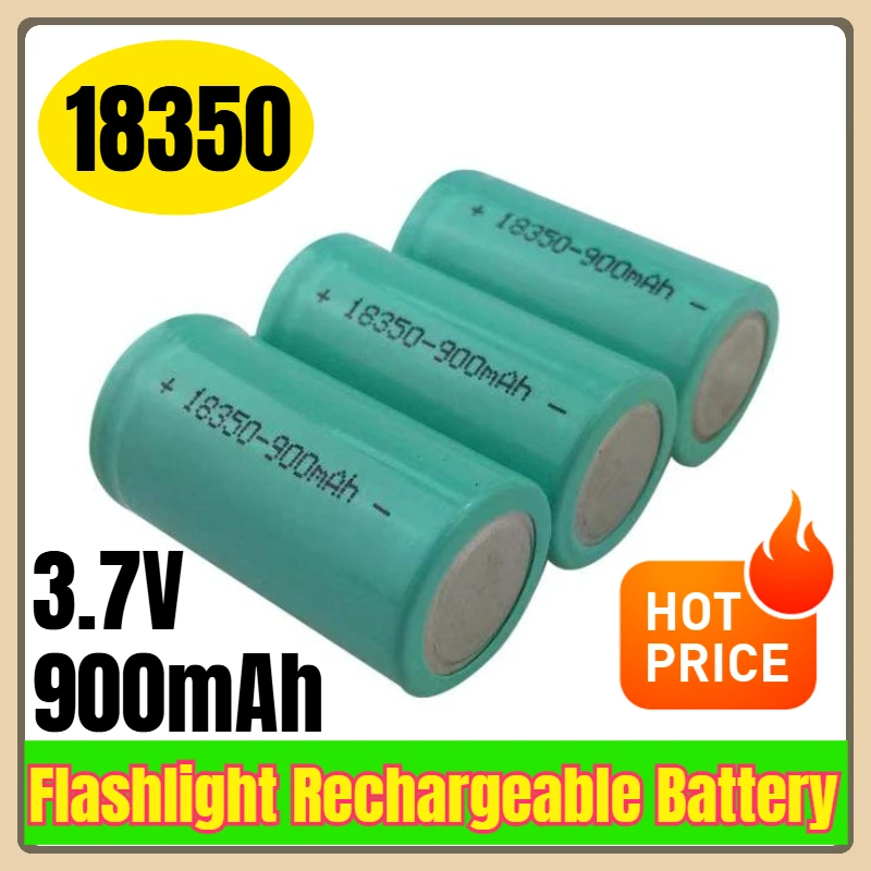 

3.7V 900mAh 18350 Flashlight Rechargeable Battery