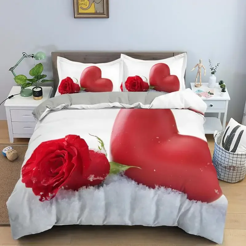 

3PCS Single-sided Valentine_s Day Printed Comforter Bedding Sets Comfortable Bedspreads Comforter Duvet Bedding Birthday Gift