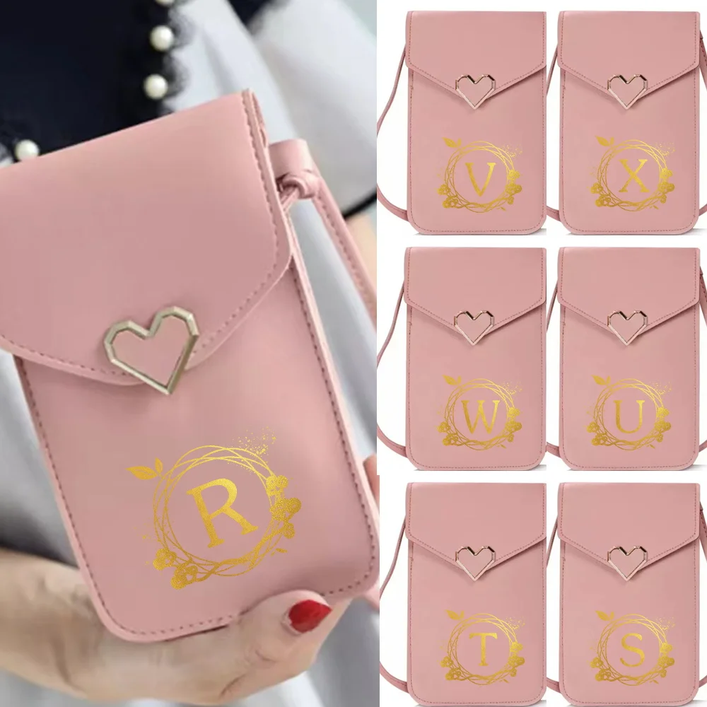 

Wreath Letter Pattern Mobile Phone Bag Universal Transparent Touch Screen Phone Bags Daily Commute Women Shopping Crossbody Bag