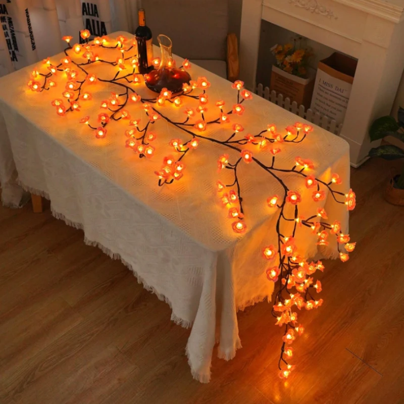 72/96 المصابيح زهر الكرز عيد الميلاد لمبة الملحقات أضواء شجرة انحناء زهرة فرع شجرة الزفاف الديكور الصفصاف الكرمة #2