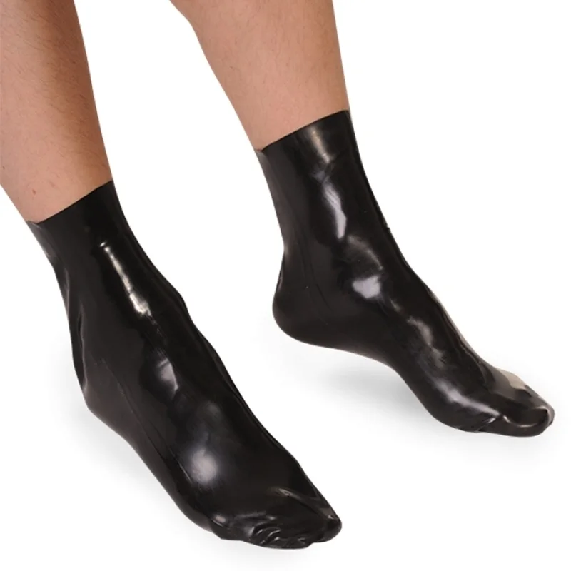 Black Natural Latex Socks Handmade