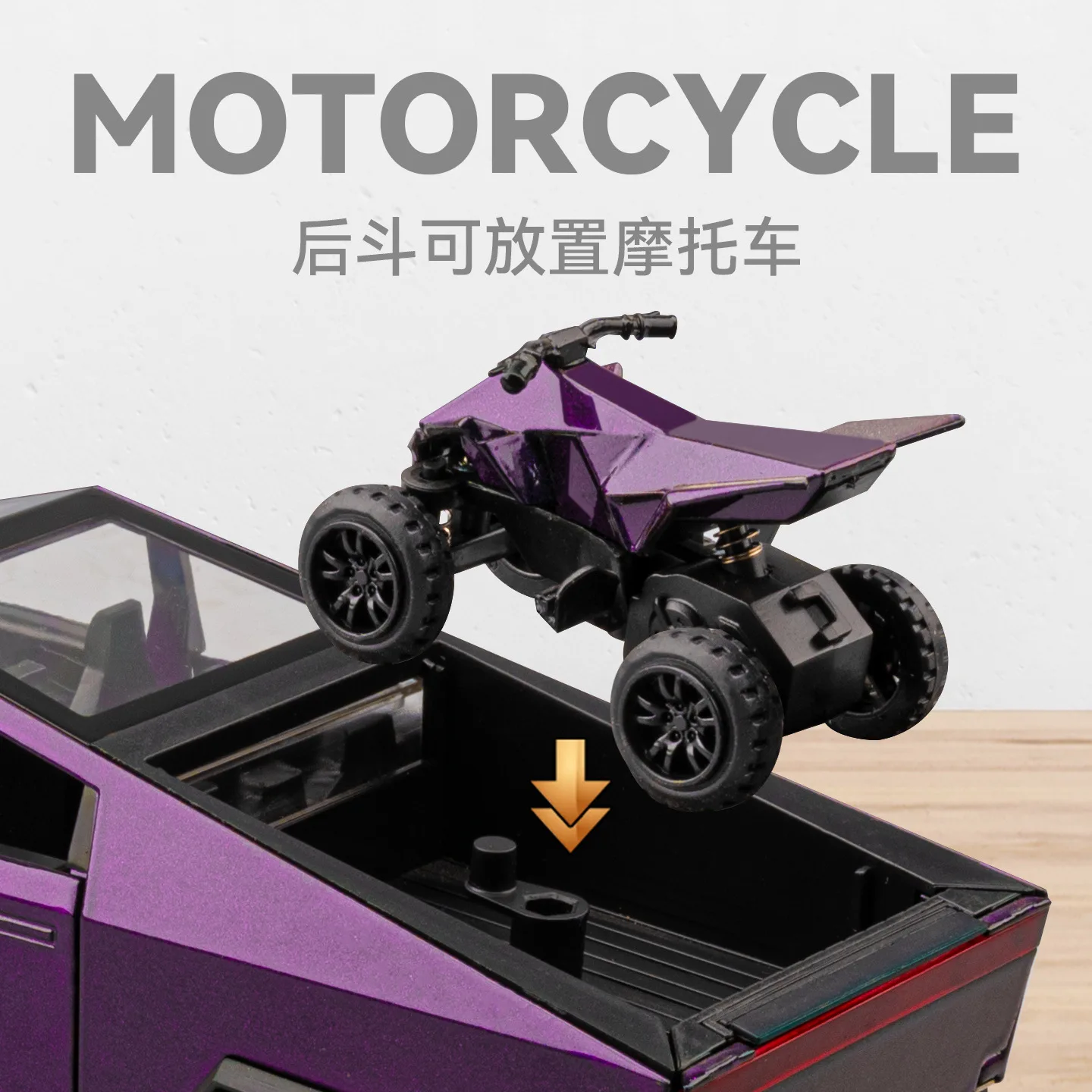 1:32 nuevo coche de juguete ENERGY Cybertruck Pickup Diecast Metal colección todoterreno tirar hacia atrás sonido luz regalo niño