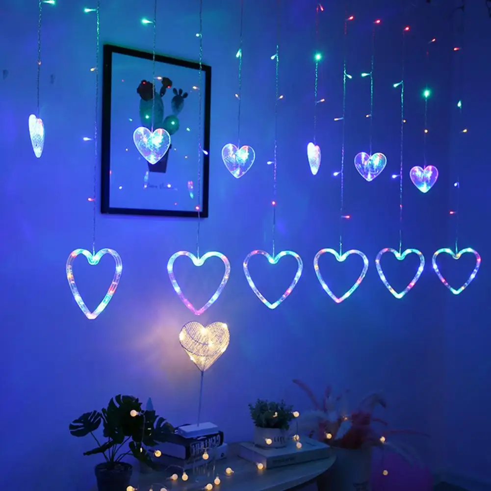 1Pc Led Light Romantic Usb Curtain String Lights Usb Powered Led Curtain Lights Indoor Outdoor Decoration Fairy Lights for Home