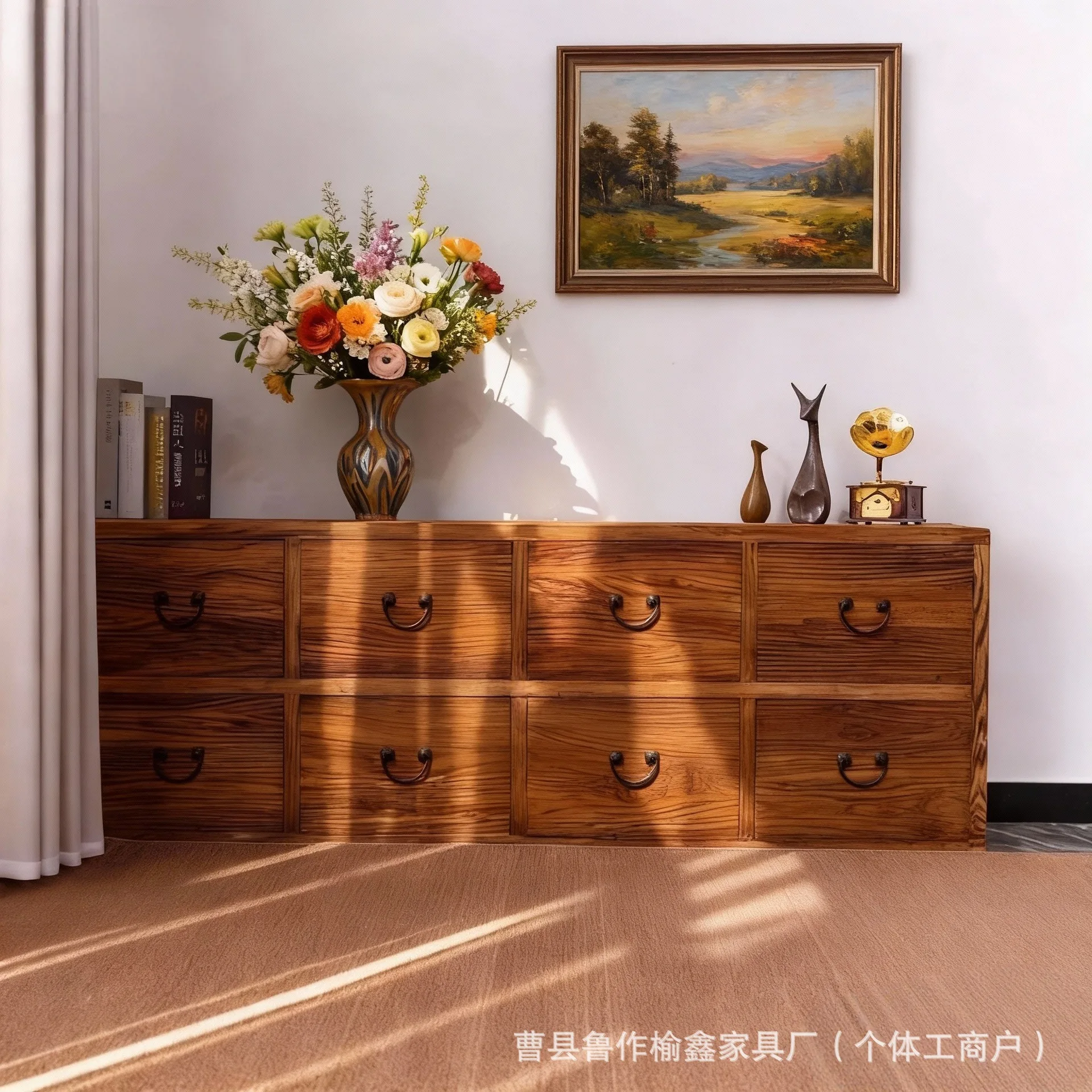 

Винтажный шкаф из состаренного вяза на восемь секций, тумба для гостиной на заказ, домашний буфет для столовой, тумба под телевизор из массива дерева, ретро-тумба для прихожей