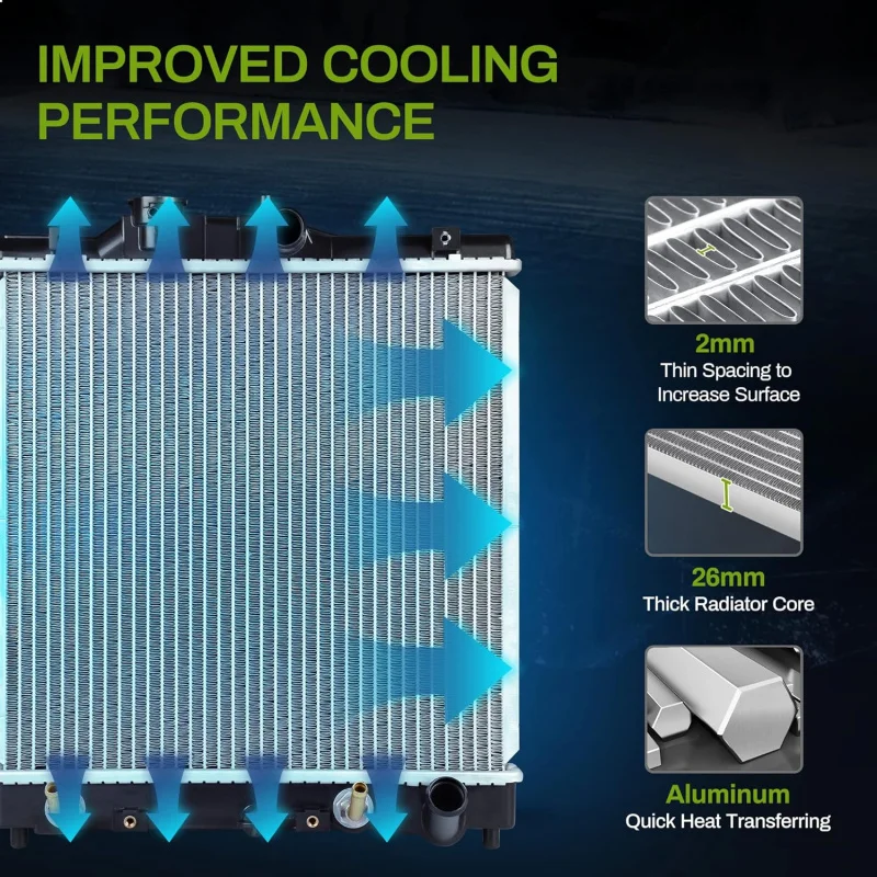 ATRD1002VC01 Radiador Compatível com Alumínio Civic, ENG D16, D15, B16, 19010P03505, 19010P07024, 19010P07014