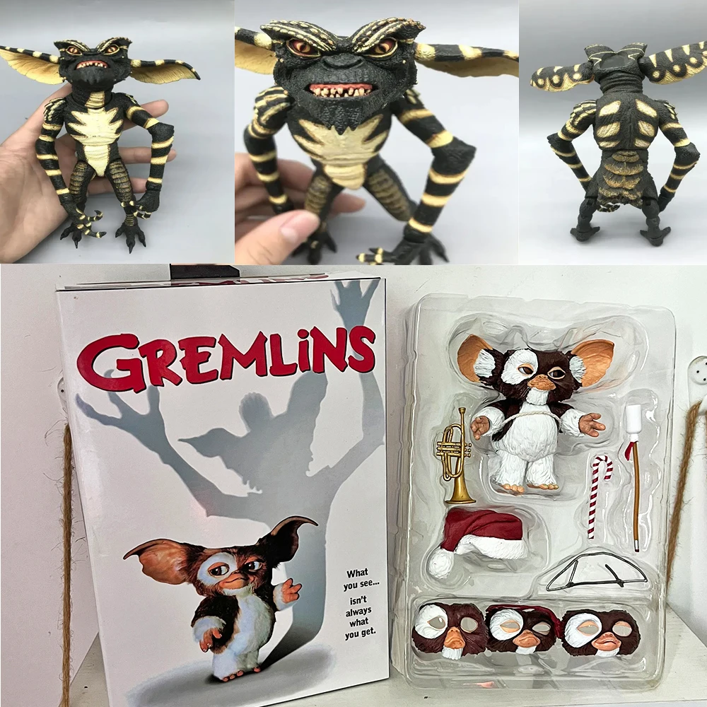 NECA-figura DE ACCIÓN DE Gremlins, juguete Retro de goma, edición navideña, regalo de cumpleaños y Navidad, nueva película