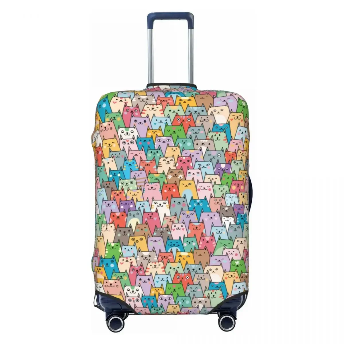 2025 lindo gatito gato Doodle cubierta de equipaje Protector lindo maleta de viaje cubierta protectora para 18-32 pulgadas