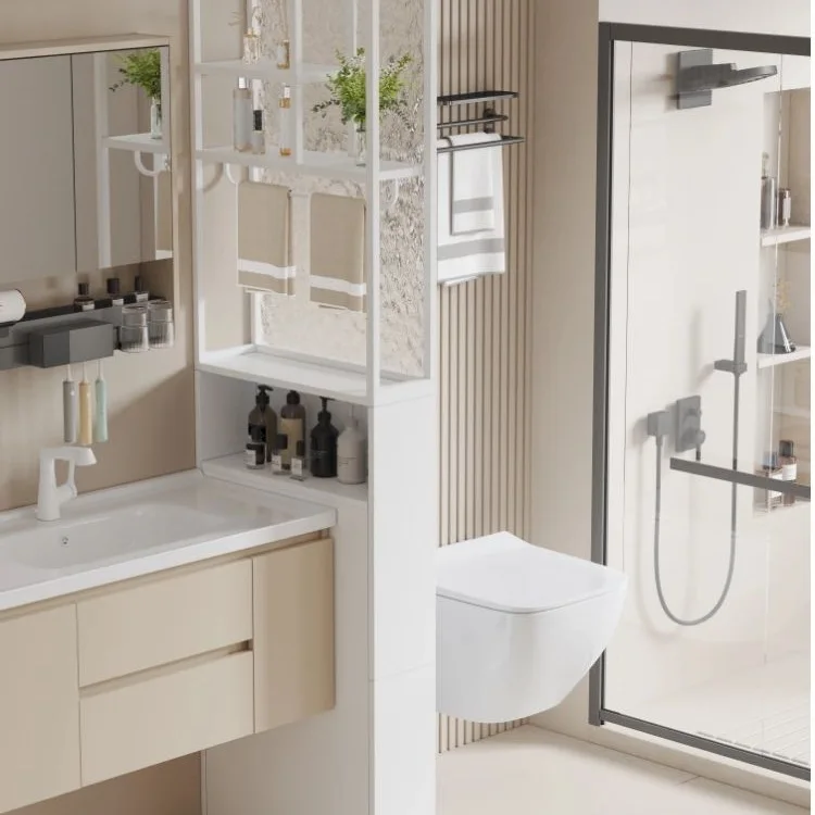 Bathroom washstand glass high side cabinet entrance half wall partition cabinet formulation stainless steel screen bathroom side