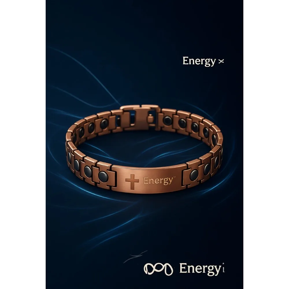 

Регулируемый медный магнитный браслет с крестом для мужчин, с инструментом для определения размера и подарочной коробкой