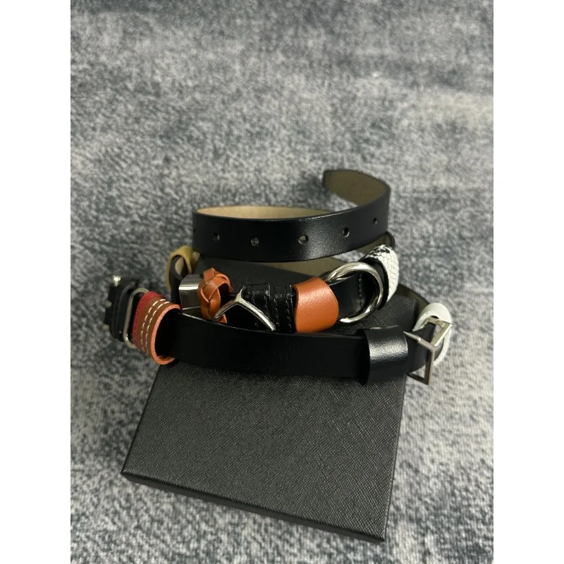 High Street Y/project Multi-leather Loop Color-block Cowhide Belt Men Women Casual Genuine Leather Belts