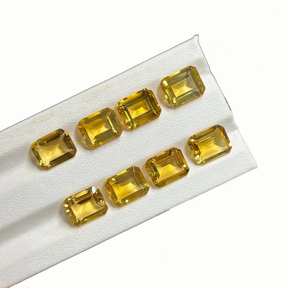 

Natural Emerald Cut 7x9mm to 10x12mm Original Yellow Citrine Loose Gemstones