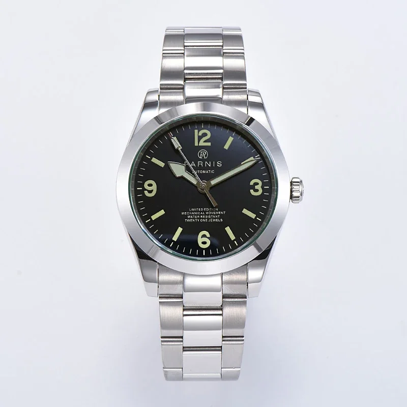 

Parnis 40mm Black Dial Automatic Mechanical Men's Watches Sapphire Glass Stainless Steel Watch For Men reloj hombre