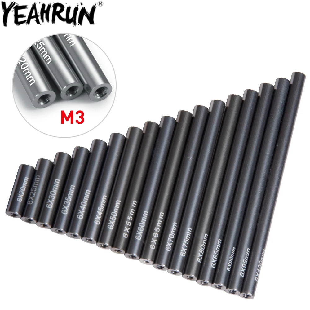 YEAHRUN 2Pcs Metal M3 Linkage Chassis Link Rod 20-100mm for 1/10 RC Crawler Car Axial SCX10 CC01 AX10 F350 D90 TRX4 TRX6