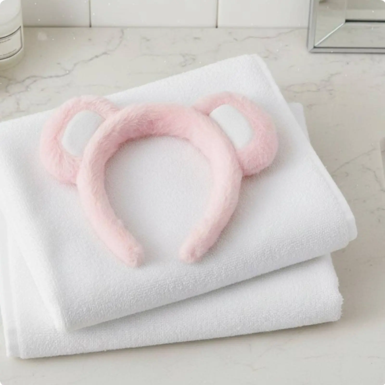 

Fuzzy Animal Ears Headband Cute Design Animal Ears Headband Gentle Feel Adjustable Fit for Women, Face Washing, Party