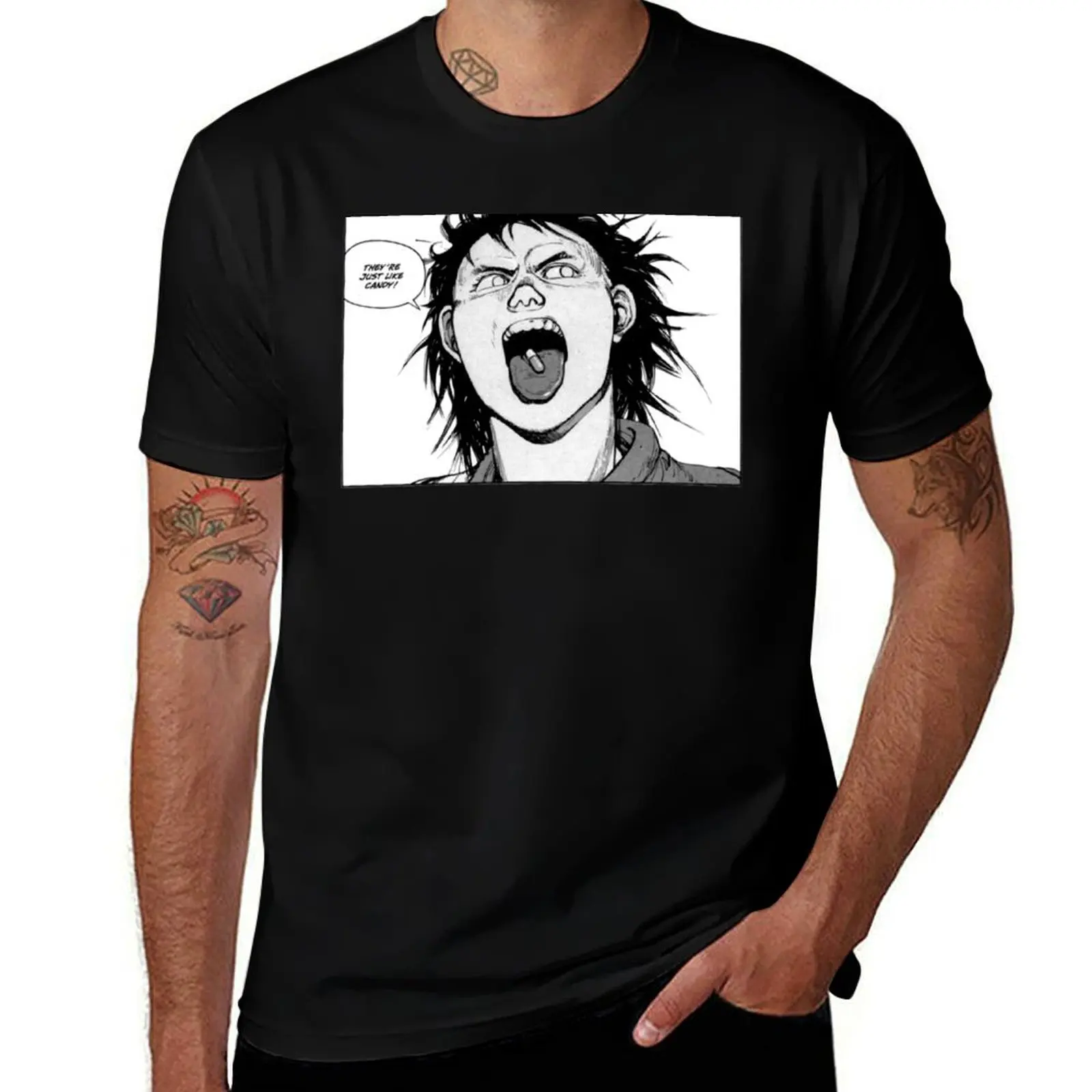 

akira tetsuo pill T-Shirt man t shirt cotton cotton tshirt 100% T-Shirt