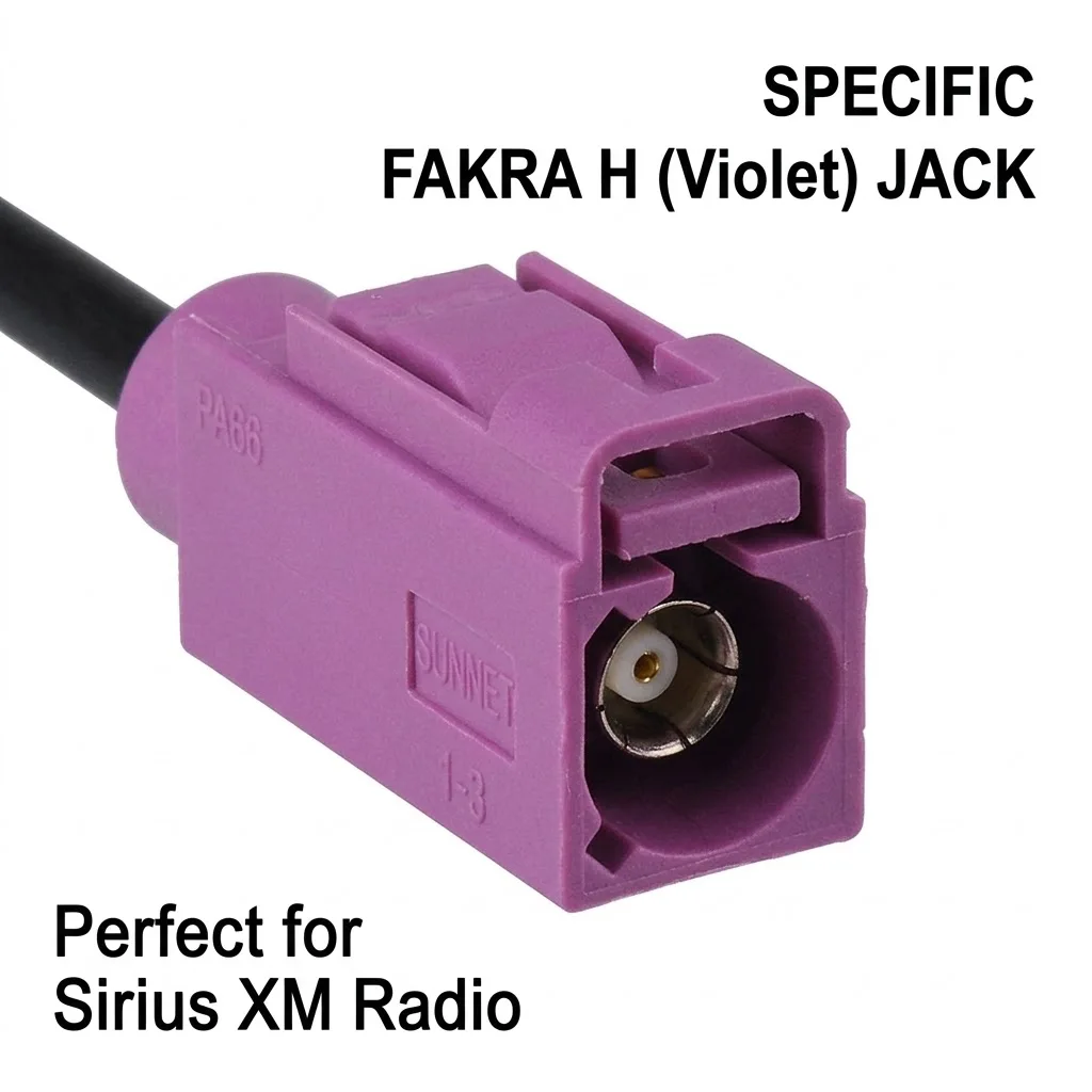 Eightwood 2320-2345 MHz Car DAB Antenna Fakra H Violet Female 3m Cable Adhesive Aerial for Sirius XM Satellite Radio Stystem