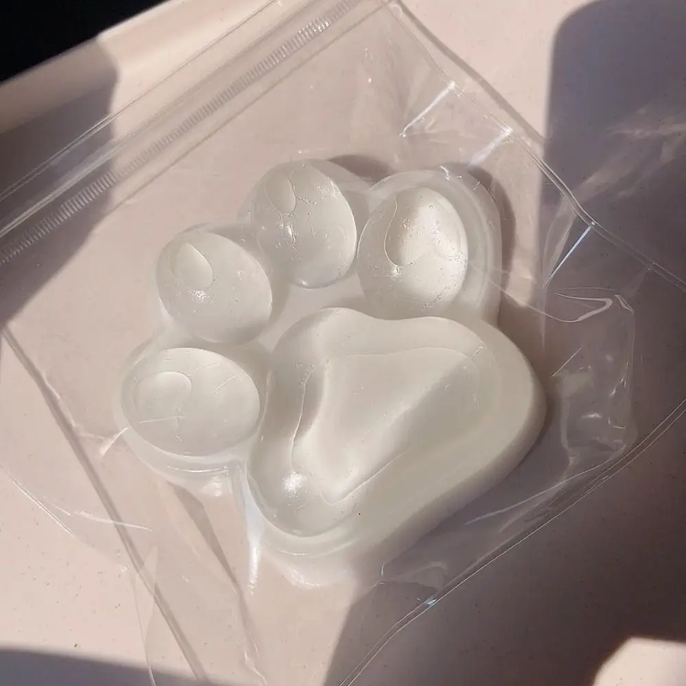 Cute Transparent Large Cat Paw Squishy Toy High Resilience Ultra Soft Kitty Fidget Toy Abreact Sticky Clear Cat Paw Squeeze Toys