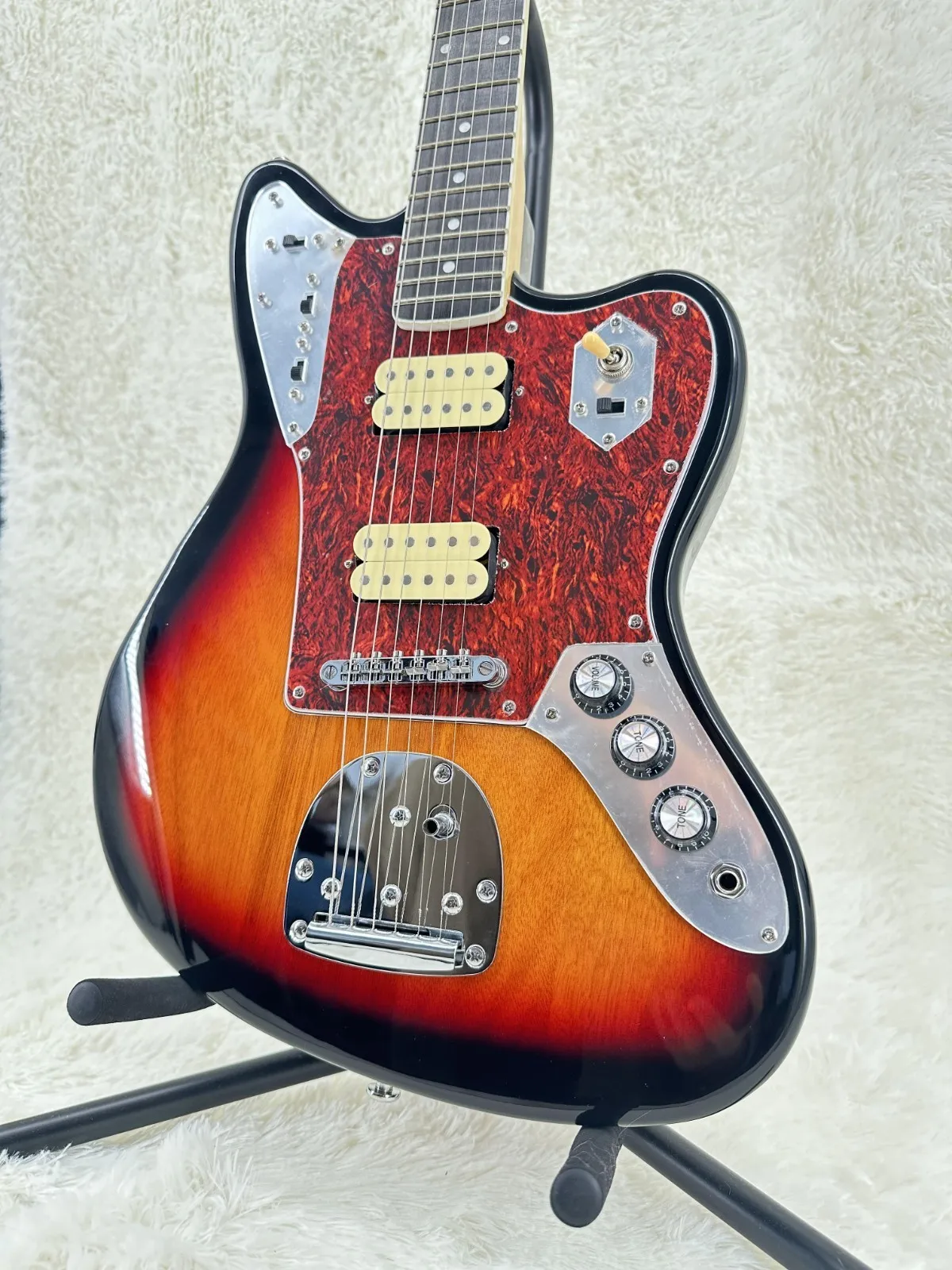 

2026 новая коричневая джазовая гитара HH звукосниматели корпус черный гриф 6 струн