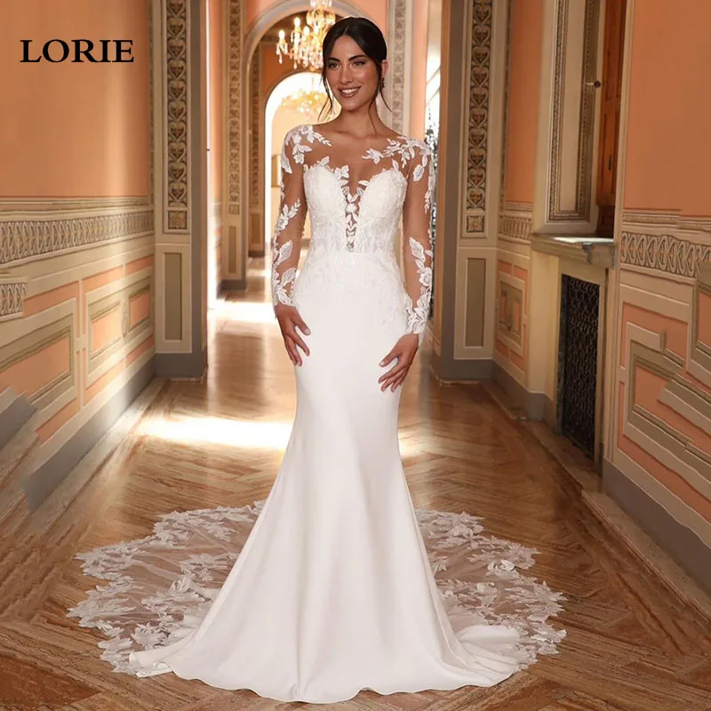 

LORIE Lace Mermaid Wedding Dress Elegant Long Sleeve Bridal Dresses vestidos de novia Vintage Wedding Gowns 2024 Customize